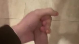 Trying to get caught jerking off in public toilet