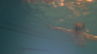 Underwater pool naked swim